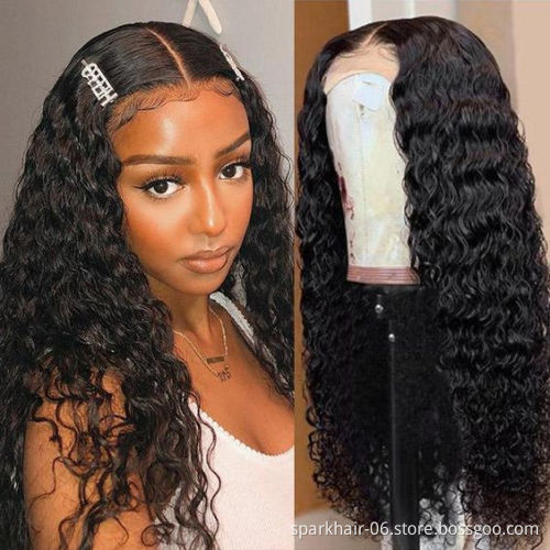 HD Lace Full Virgin Brazilian Human Hair Wigs Water Wave Curly Transparent Lace Front Wigs for Black Women